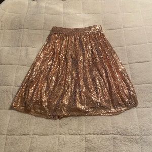 💖 Rose Gold Knee Length Sequenced Skirt 💖